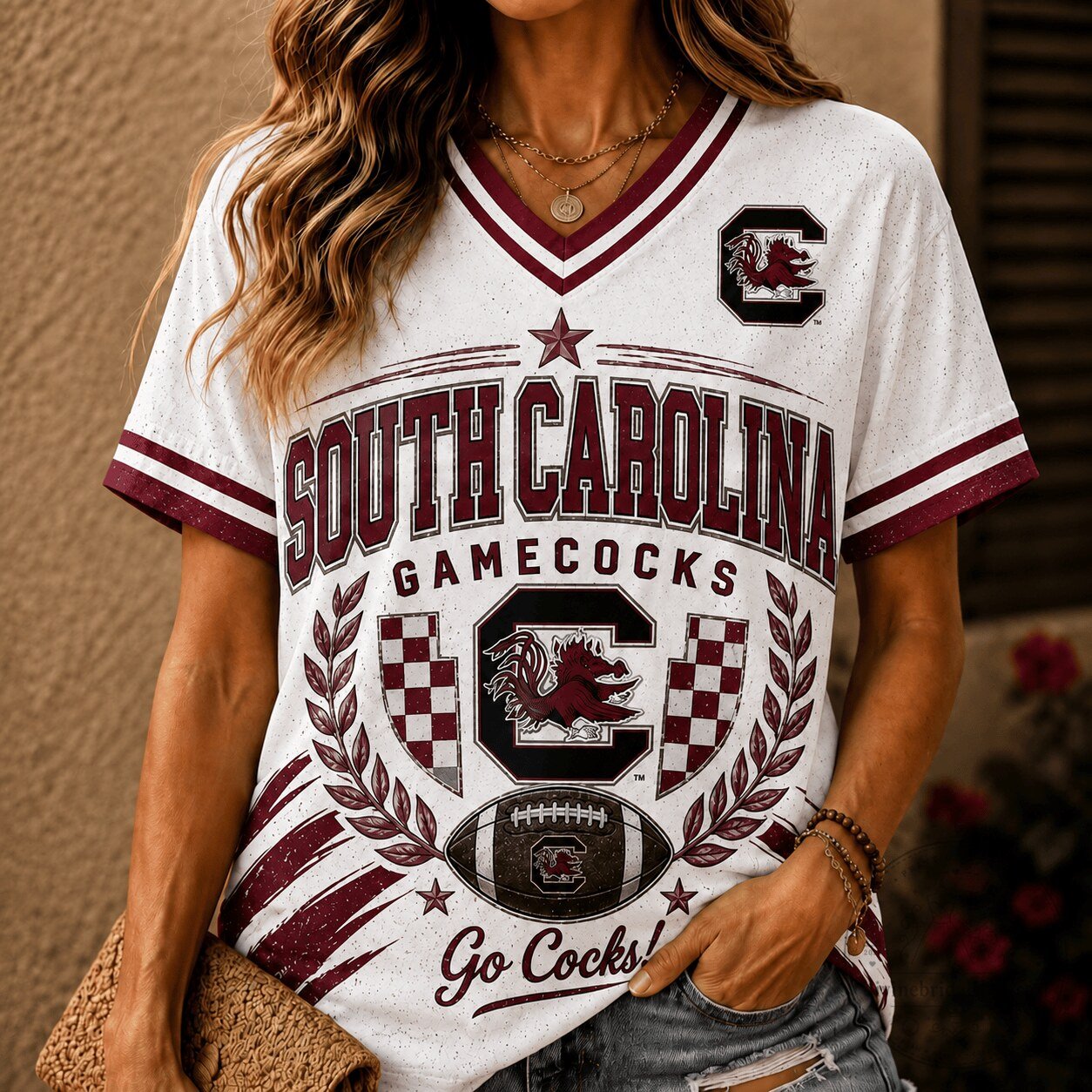 South Carolina Gamecocks Football Legacy V-Neck T-Shirt