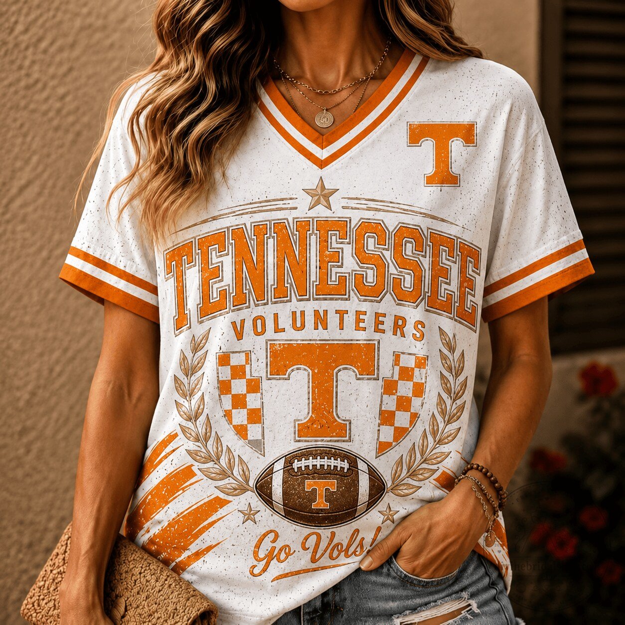 Tennessee Volunteers Football Legacy V-Neck T-Shirt for Women