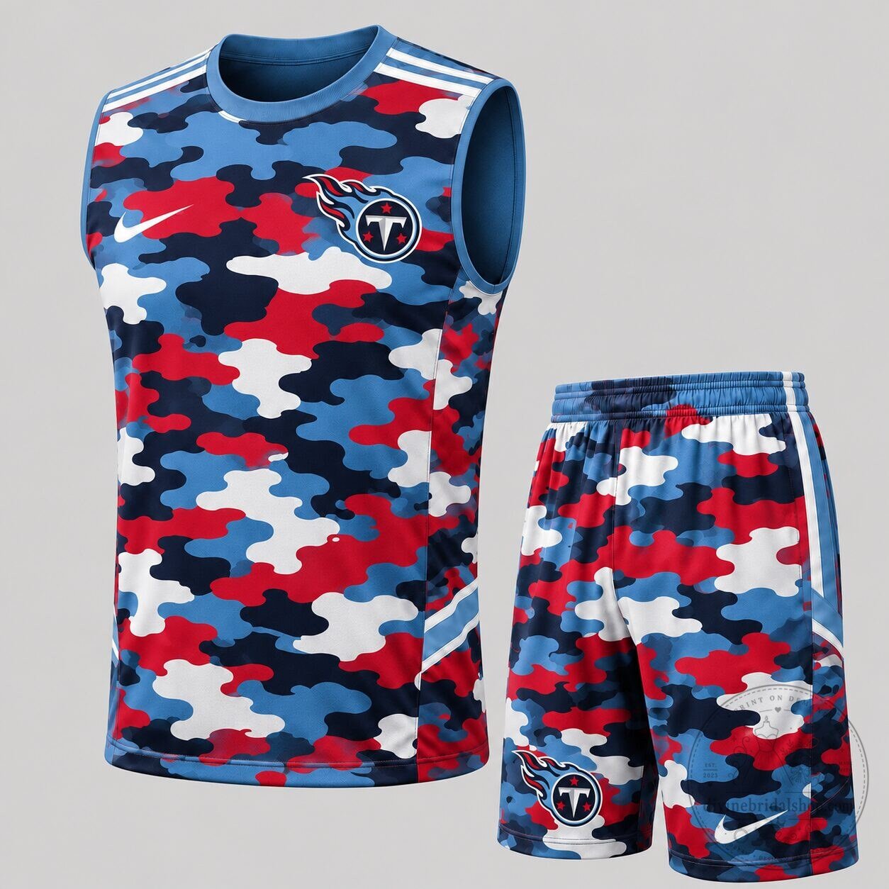 Tennessee Titans National Football League Camouflage Tank Top and Shorts Set