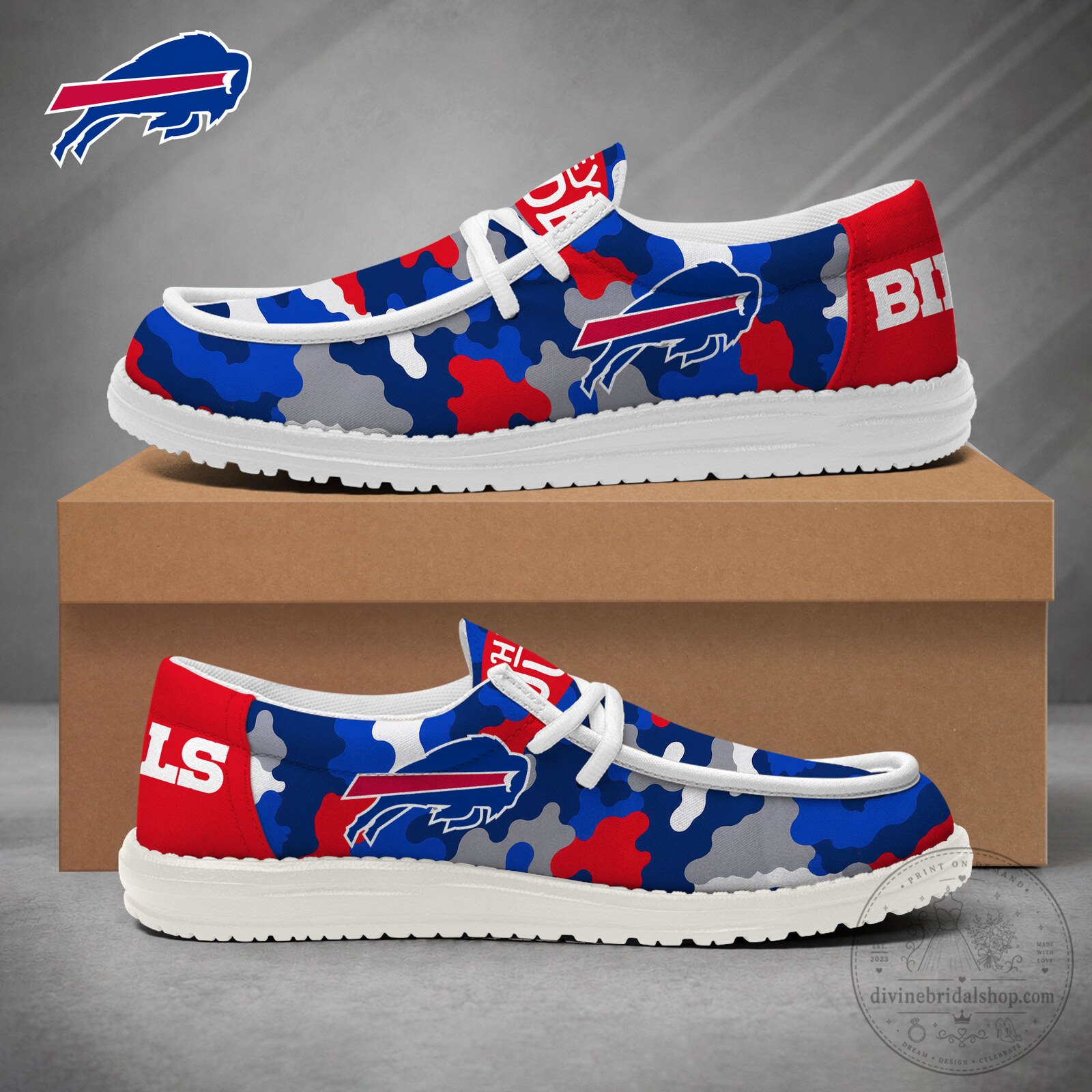 Buffalo Bills National Football League Camouflage Loafer Shoes