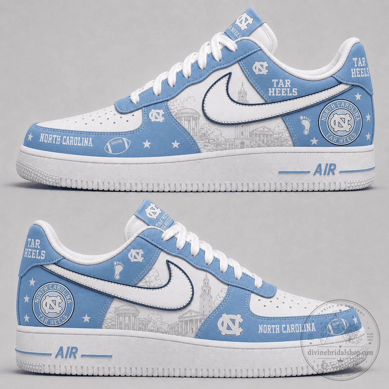 North Carolina Tar Heels Game Day Custom Sneakers