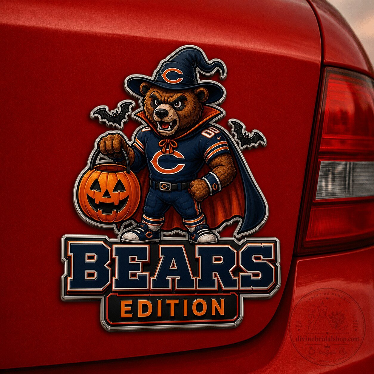 Chicago Bears Halloween Edition Car Emblem Badge Decal