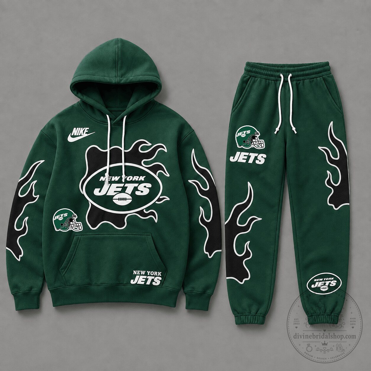 New York Jets National Football League Flame Strike Hoodie and Jogger Set
