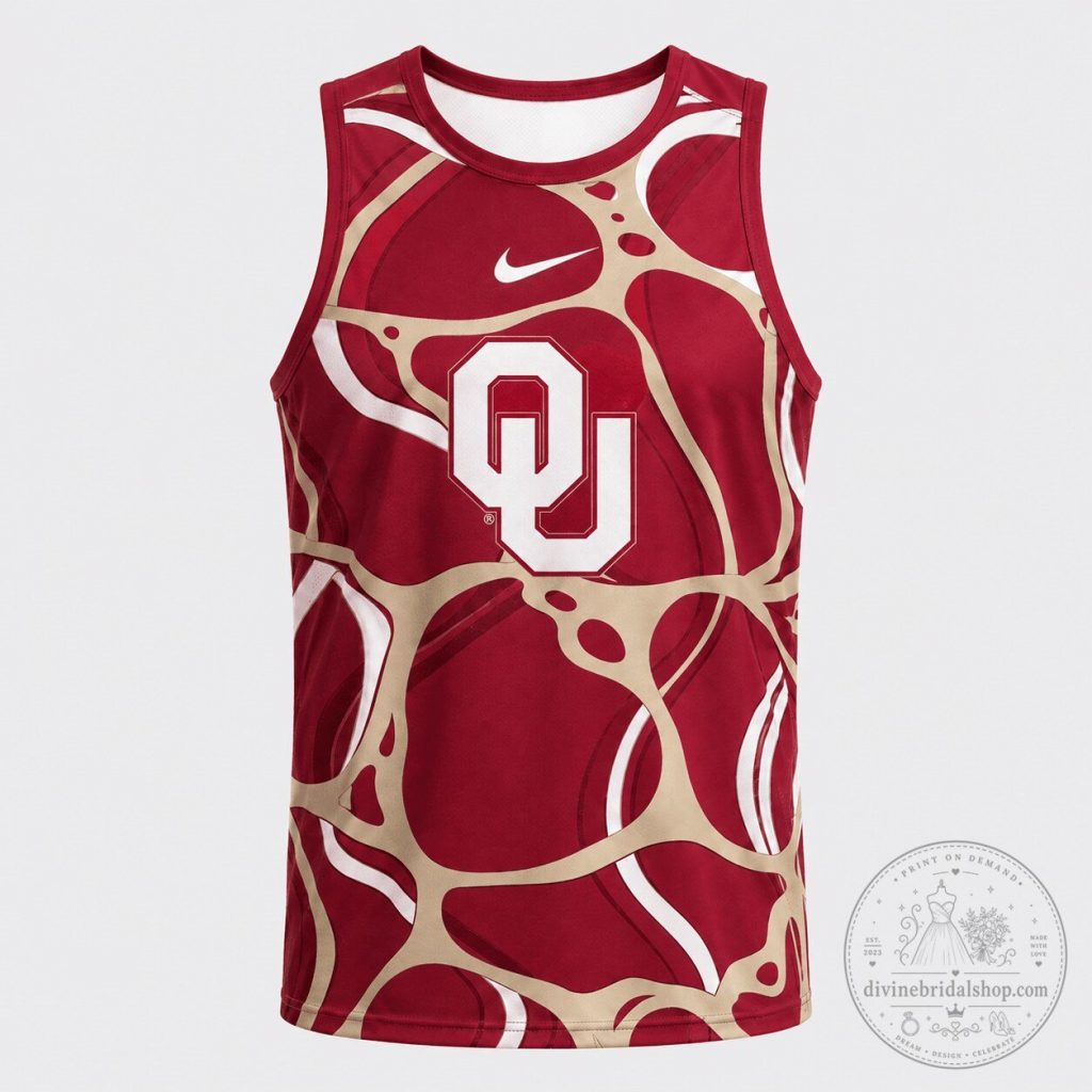 Oklahoma Sooners NCAA Abstract Mesh Performance Tank Top for Men Oklahoma Sooners NCAA Abstract Mesh Performance Tank Top for Men