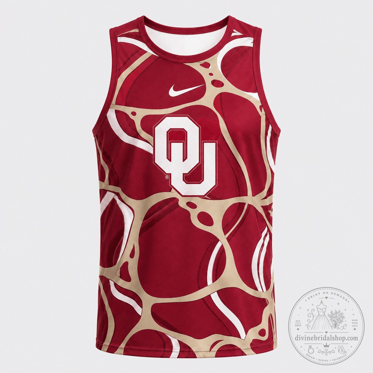 Oklahoma Sooners NCAA Abstract Mesh Performance Tank Top for Men