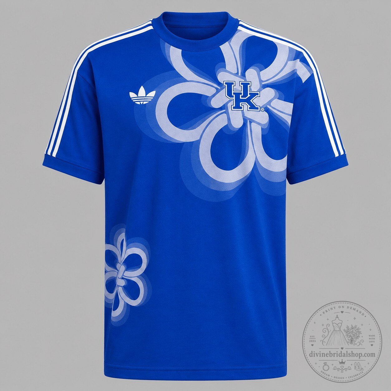 Kentucky Wildcats NCAA Floral Crest Performance Blue T-Shirt