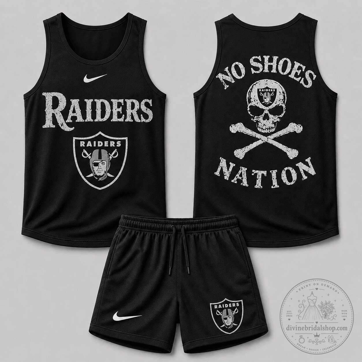 Las Vegas Raiders Football Team Skull Crossbones Sleeveless Tank Top