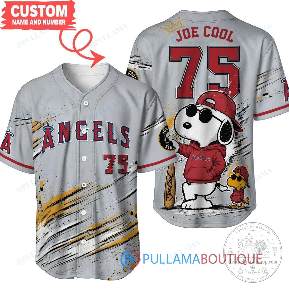 Los Angeles Angels Snoopy Joe Cool Baseball Jersey