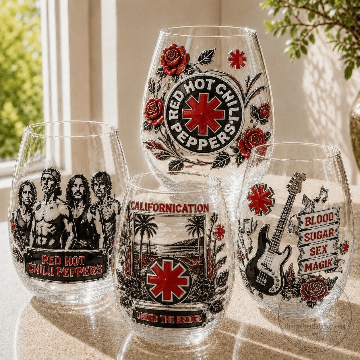 Red Hot Chili Peppers Californication Blood Sugar Sex Magik Wine Glass