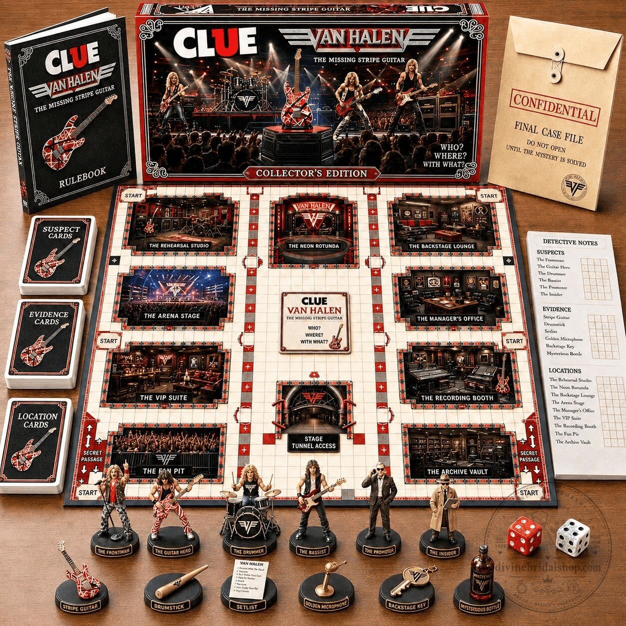 Van Halen The Missing Stripe Guitar Clue Board Game Collector's Edition