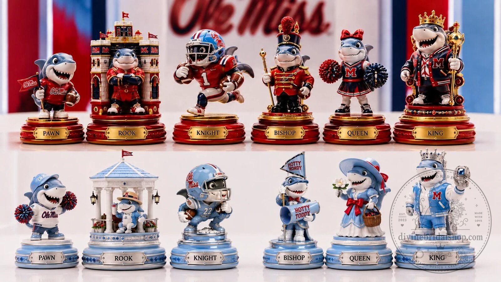 Collector Chess Set featuring the Ole Miss Rebels 5 Collector Chess Set featuring the Ole Miss Rebels