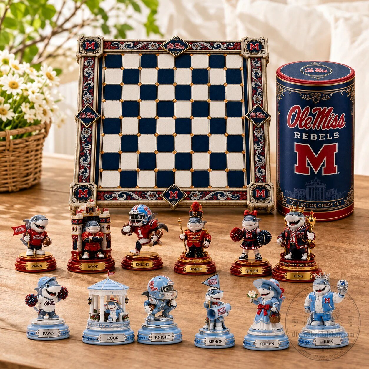 Collector Chess Set featuring the Ole Miss Rebels 6 Collector Chess Set featuring the Ole Miss Rebels