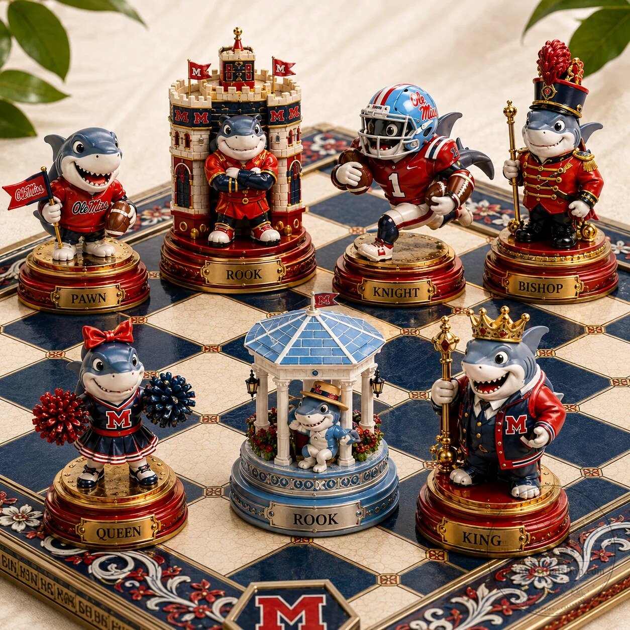 Collector Chess Set featuring the Ole Miss Rebels 7 Collector Chess Set featuring the Ole Miss Rebels
