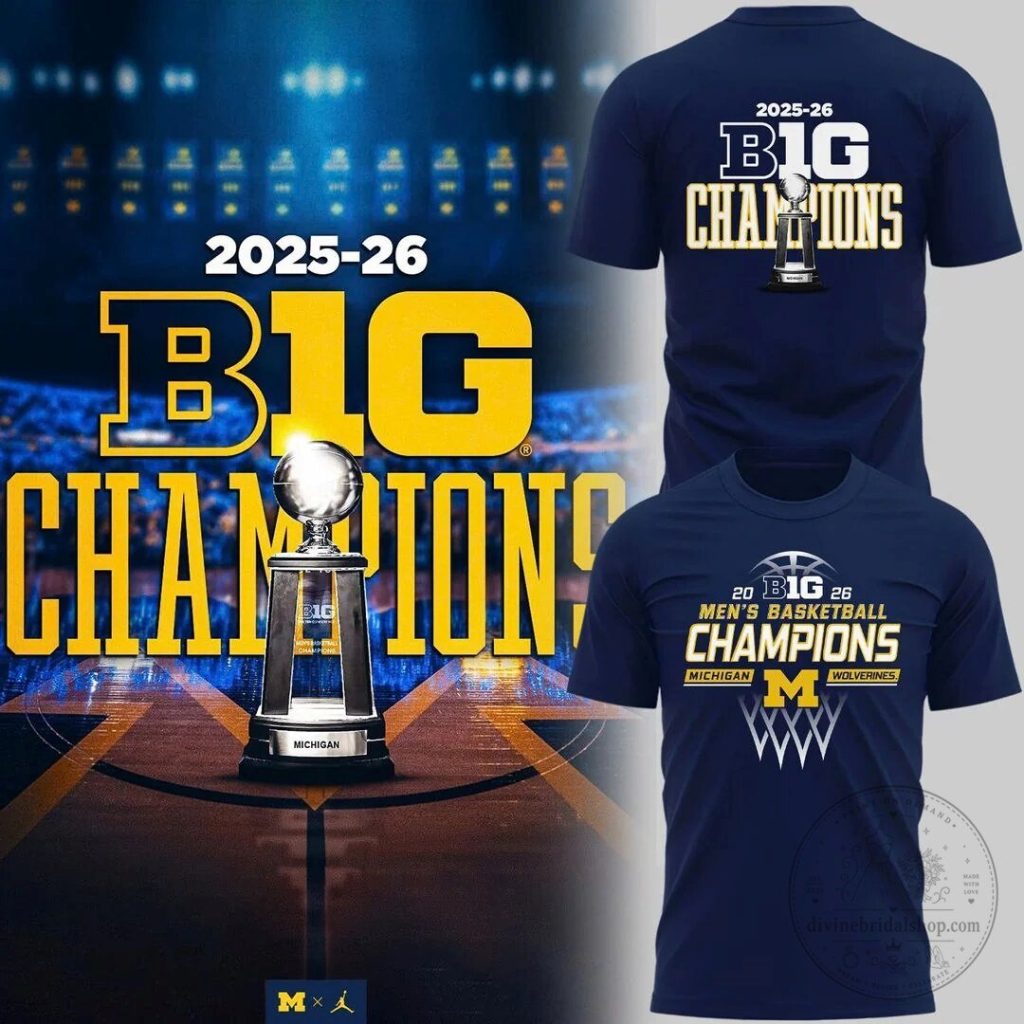 Men's Basketball T-Shirt for Michigan Wolverines - 2026 Big Ten Champions Edition