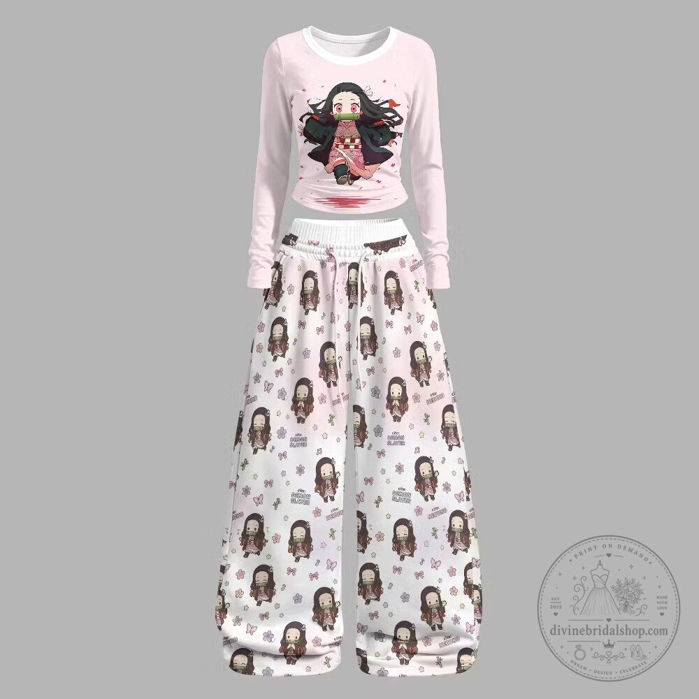 Demon Slayer Nezuko Kamado Anime Character Pajamas Set