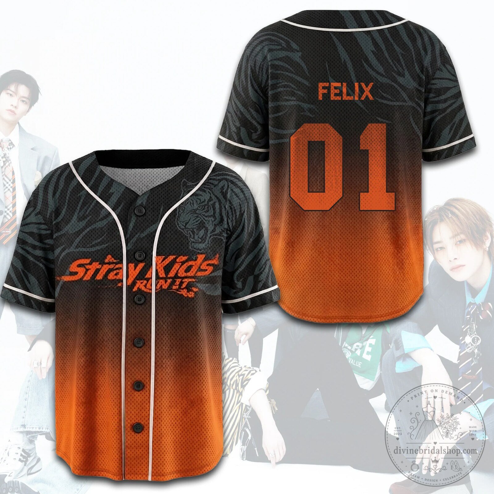 Stray Kids Kpop Merch Run It Ombre Mesh Baseball Jersey 15 Stray Kids Kpop Merch Run It Ombre Mesh Baseball Jersey