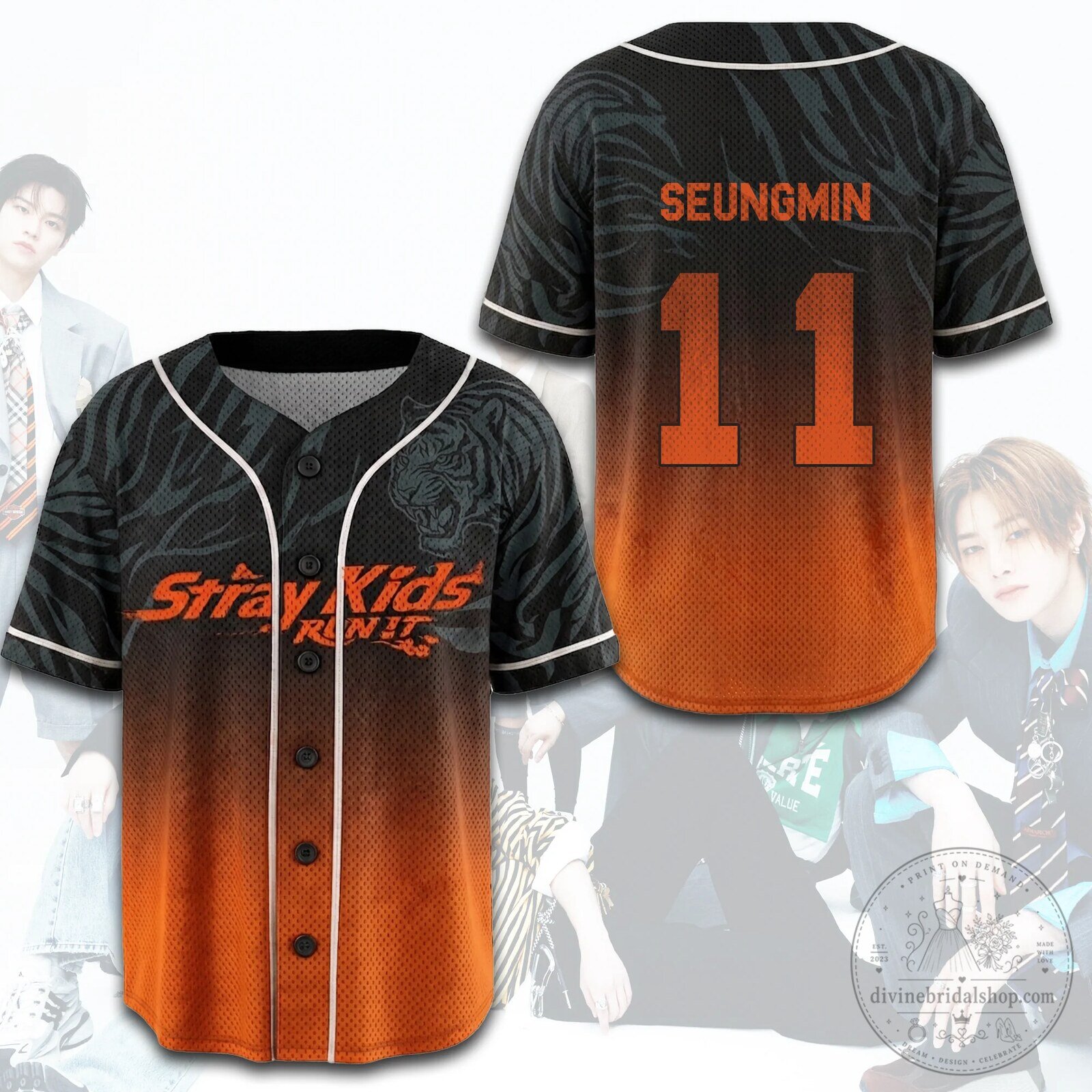 Stray Kids Kpop Merch Run It Ombre Mesh Baseball Jersey 16 Stray Kids Kpop Merch Run It Ombre Mesh Baseball Jersey