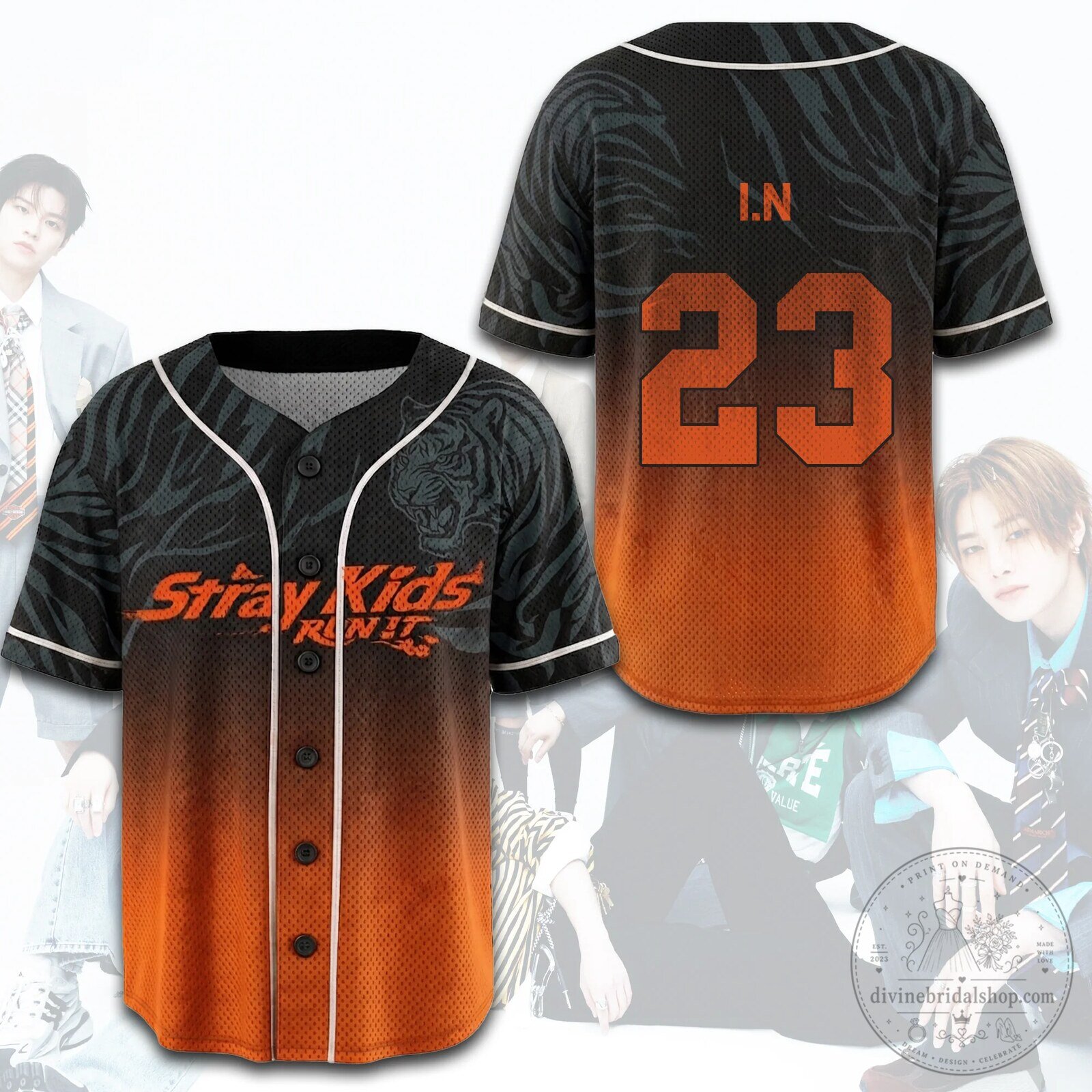 Stray Kids Kpop Merch Run It Ombre Mesh Baseball Jersey 17 Stray Kids Kpop Merch Run It Ombre Mesh Baseball Jersey