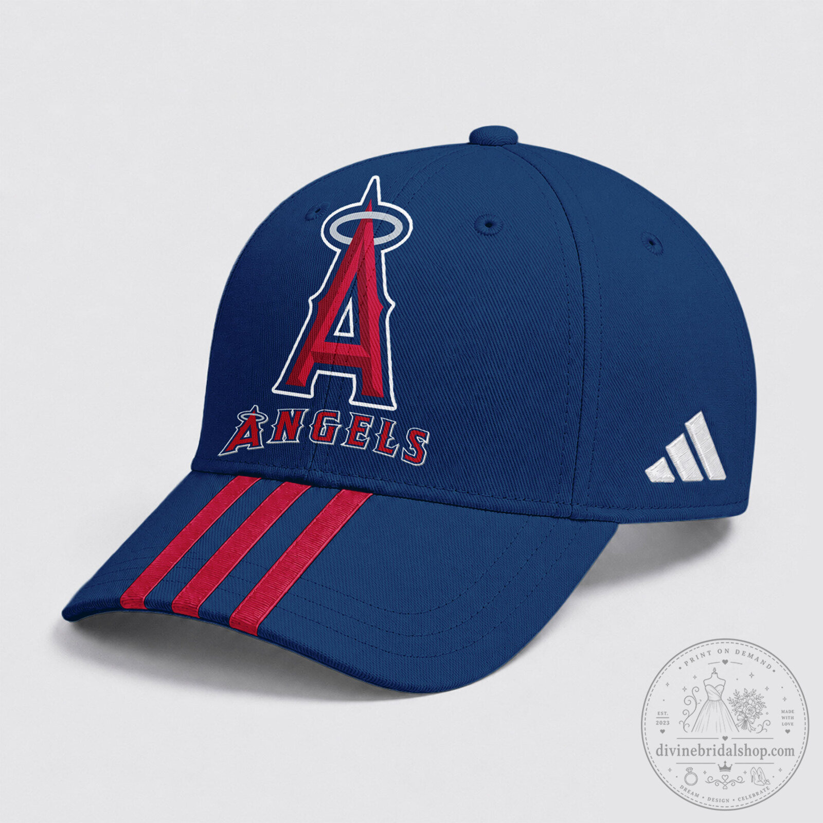 Angels Baseball Team Logo Blue Adjustable Cap Hat
