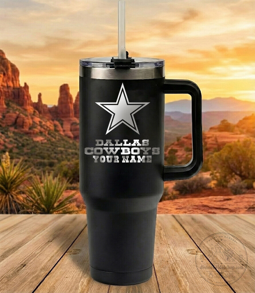 Dallas Cowboys Custom Name Football Fan Insulated Tumbler