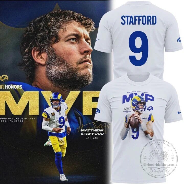 Los Angeles Rams 2025 MVP T-Shirt featuring Matthew Stafford
