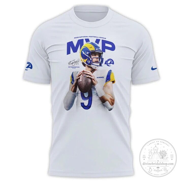 Los Angeles Rams 2025 MVP T-Shirt featuring Matthew Stafford 4 Los Angeles Rams 2025 MVP T-Shirt featuring Matthew Stafford