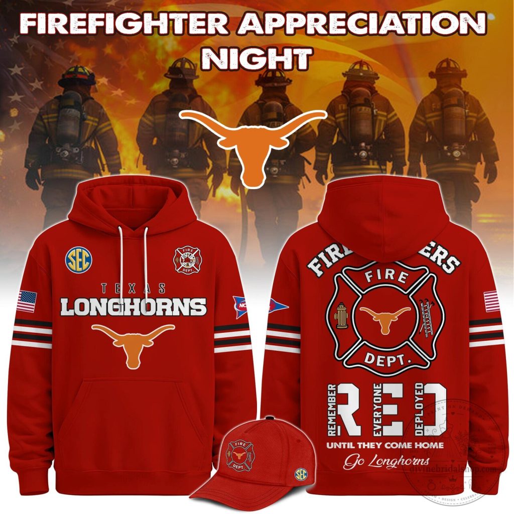Texas Longhorns Firefighter Appreciation Night Red Hoodie Texas Longhorns Firefighter Appreciation Night Red Hoodie