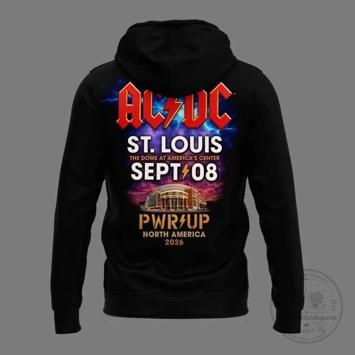 AC/DC Power Up Tour St. Louis Missouri Concert Event Black Hoodie 4 AC/DC Power Up Tour St. Louis Missouri Concert Event Black Hoodie