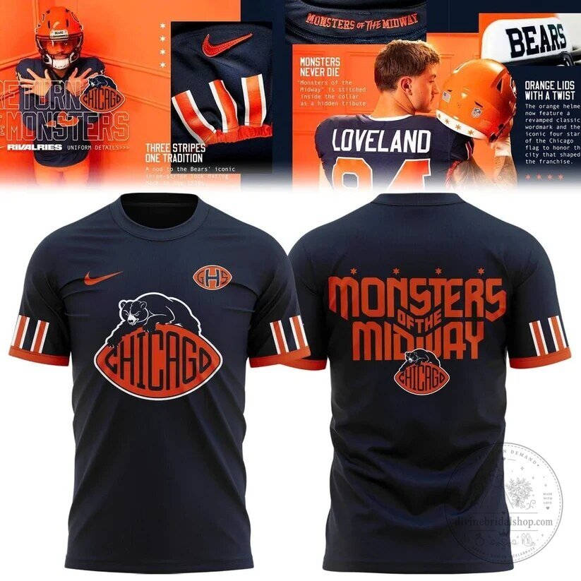 Monsters of the Midway T-Shirt for Chicago Bears Football Fans