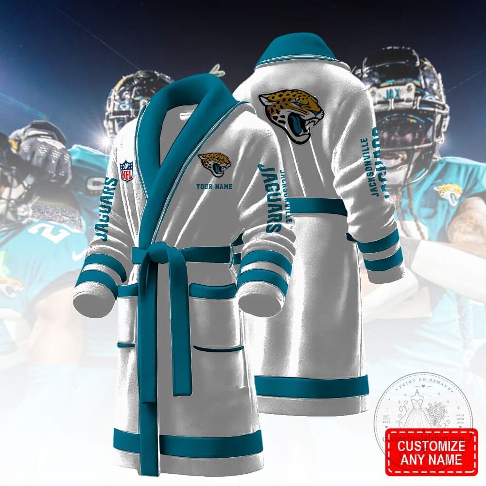 Jacksonville Jaguars NFL Football Team Personalized Bathrobe