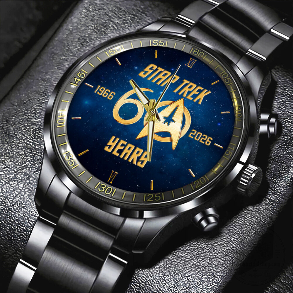 Star Trek 60th Anniversary Black Stainless Steel Watch for Men