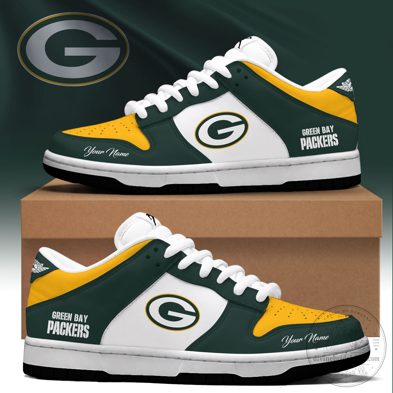 Green Bay Packers Personalized Team Logo Fan Shoes