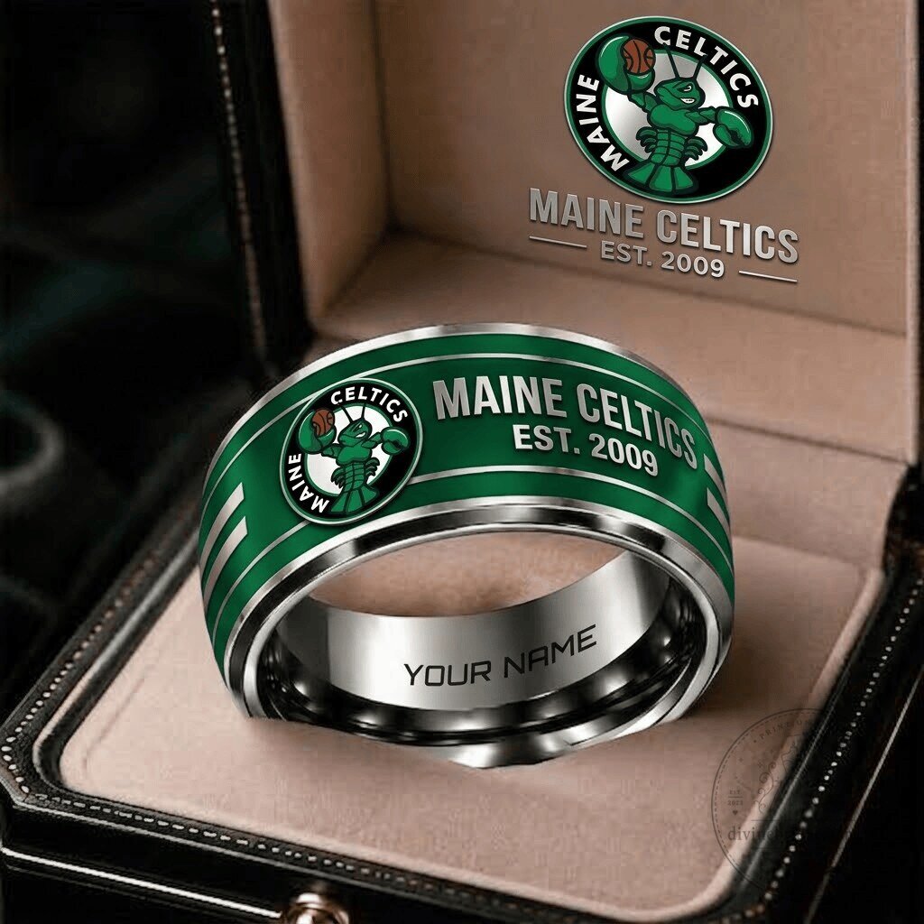 Maine Celtics NBA G League Personalized Green Team Logo Ring