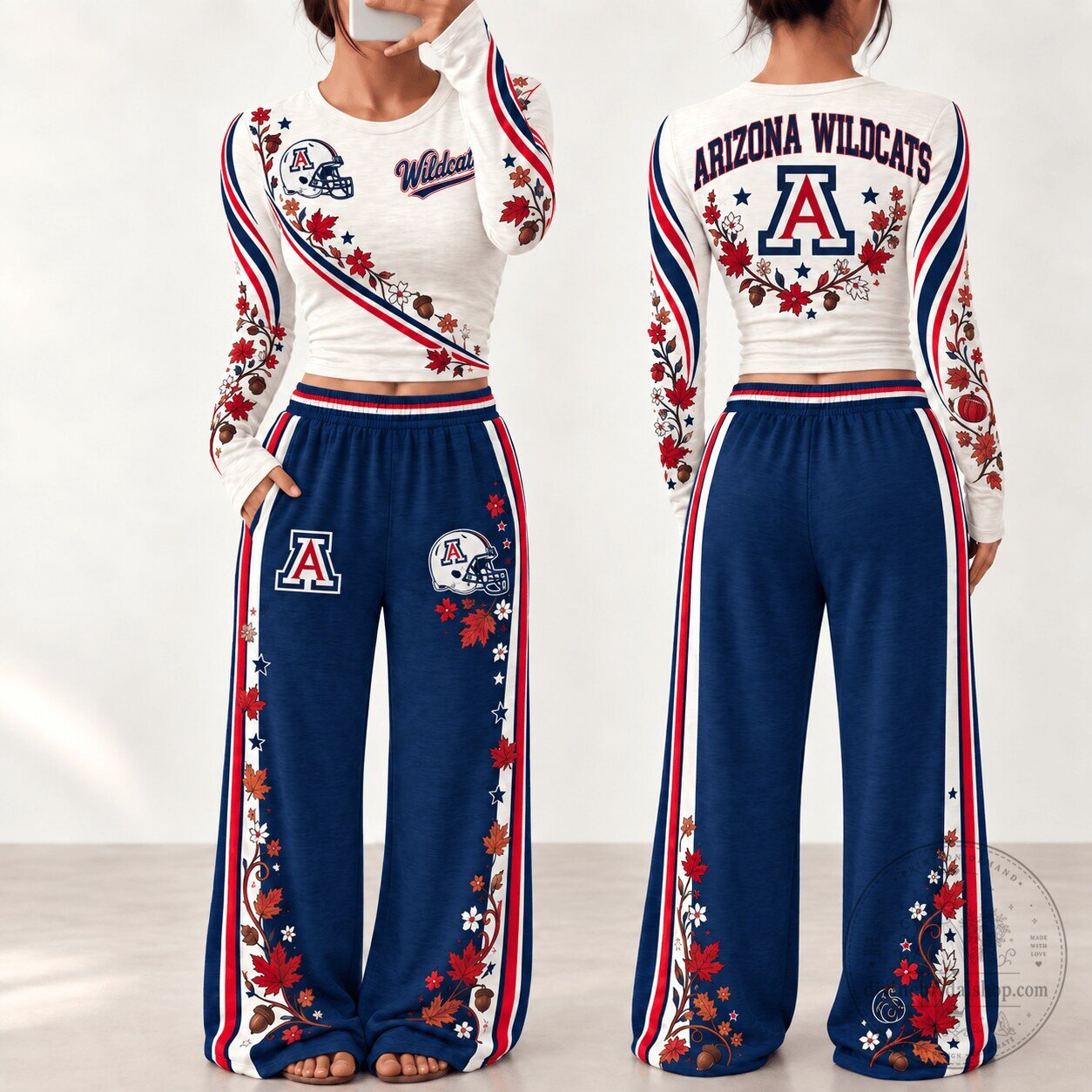 Arizona Wildcats Women's Fall Season Lounge Set with Long Sleeve Shirt and Pants