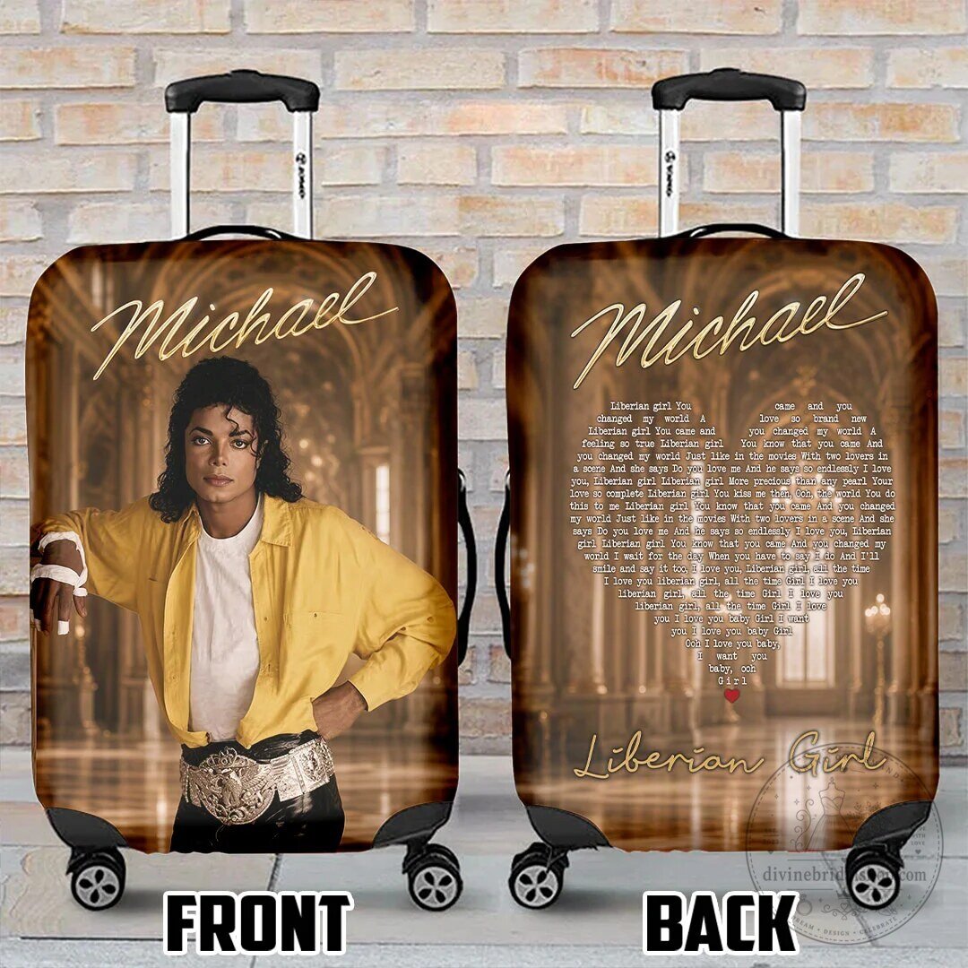 Michael Jackson Liberian Girl Song Lyrics Suitcase Luggage Cover 1 Michael Jackson Liberian Girl Song Lyrics Suitcase Luggage Cover