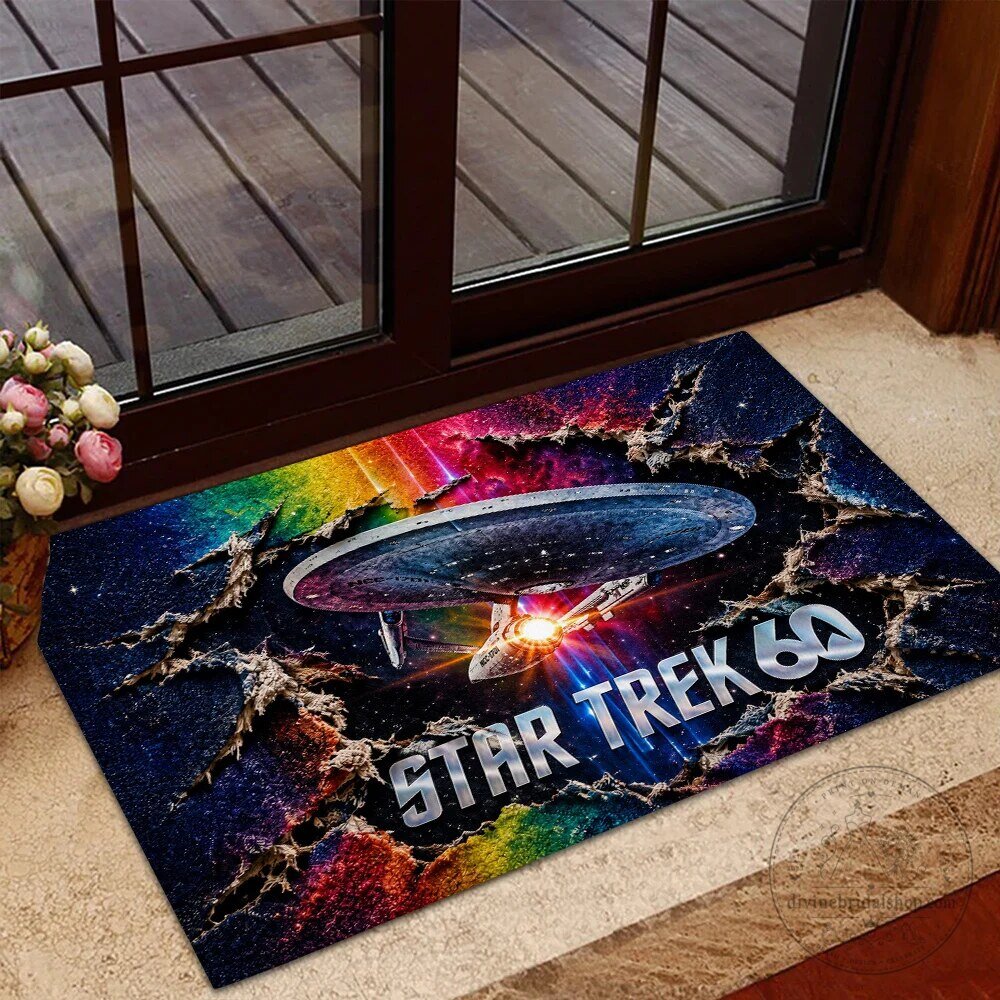 Star Trek 60th Anniversary USS Enterprise Spaceship Doormat