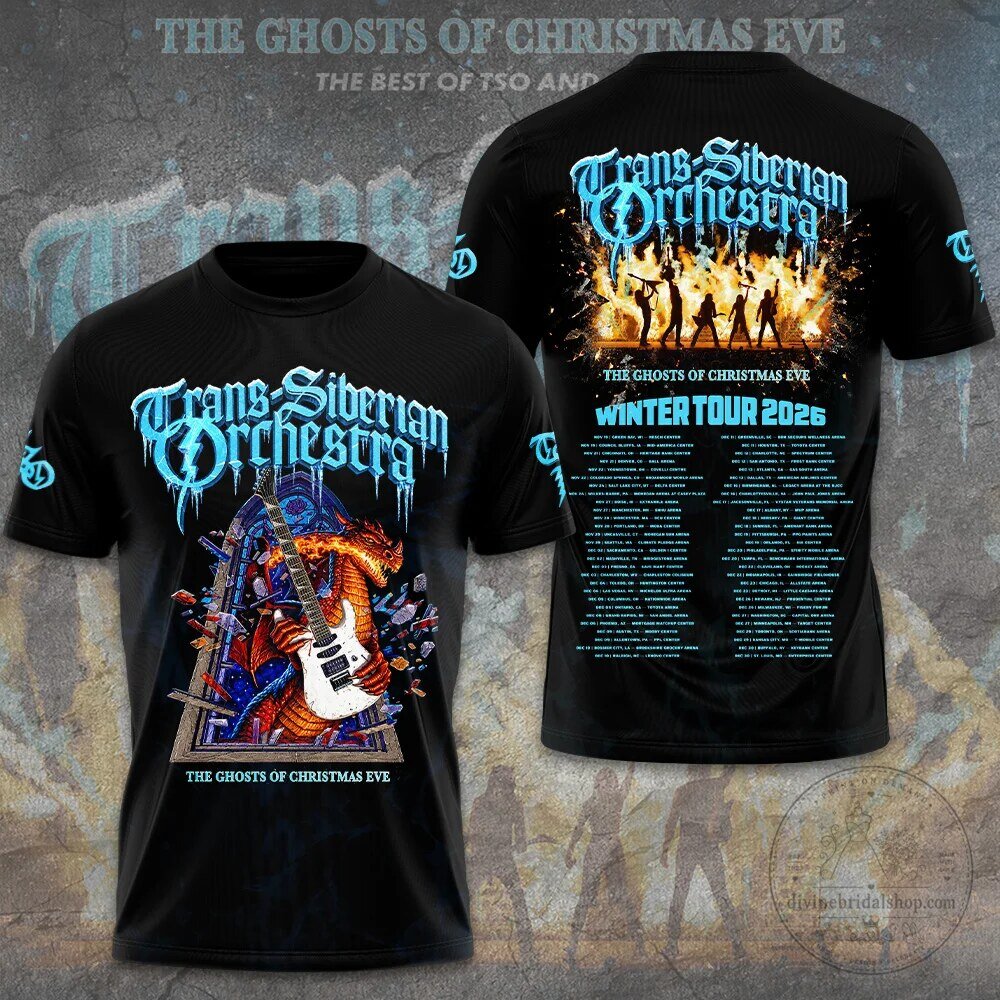 2026 Winter Tour T-Shirt for Trans-Siberian Orchestra The Ghosts of Christmas Eve