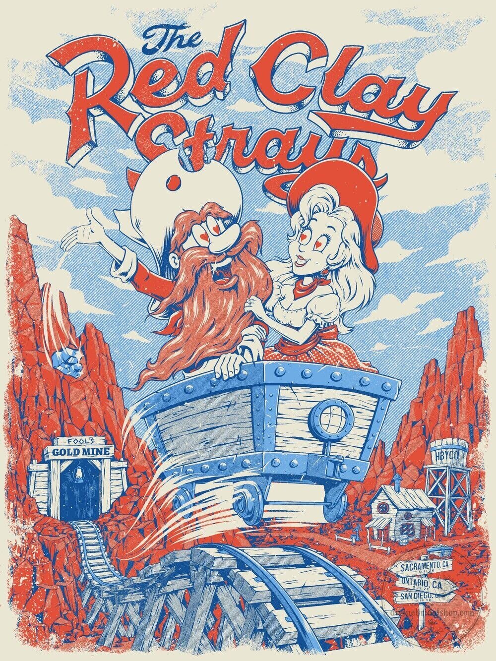 The Red Clay Strays Fools Gold Mine Sacramento Tour Poster