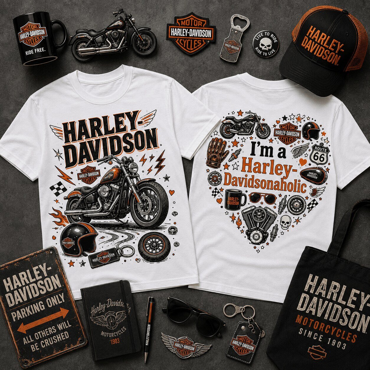 Harley Davidson Motorcycle Lover Graphic T-Shirt for Men and Women