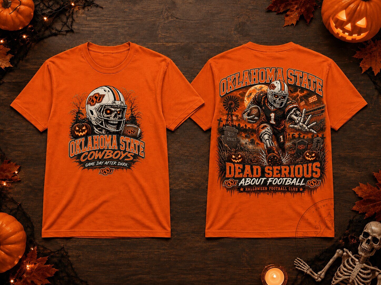 Oklahoma State Cowboys Football Halloween Dead Serious Game Day T-Shirt