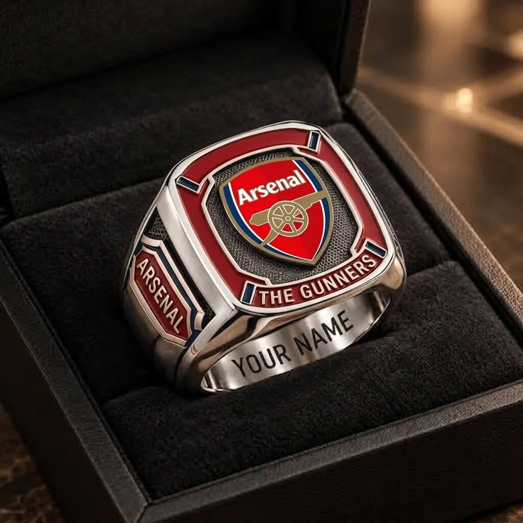 Arsenal Football Club The Gunners Personalized Silver Ring