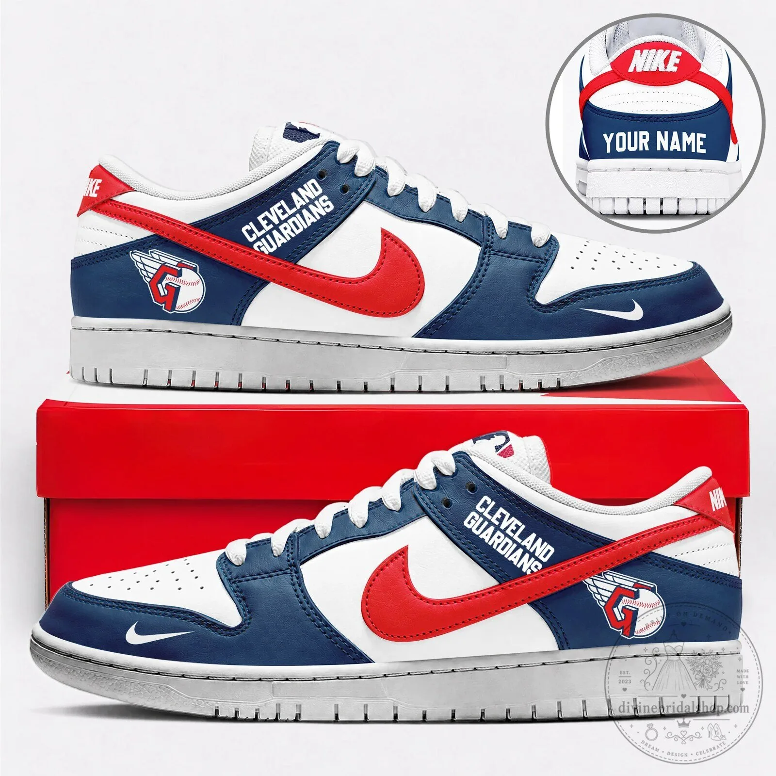 Cleveland Guardians Baseball Team Spirit Custom Name Shoes