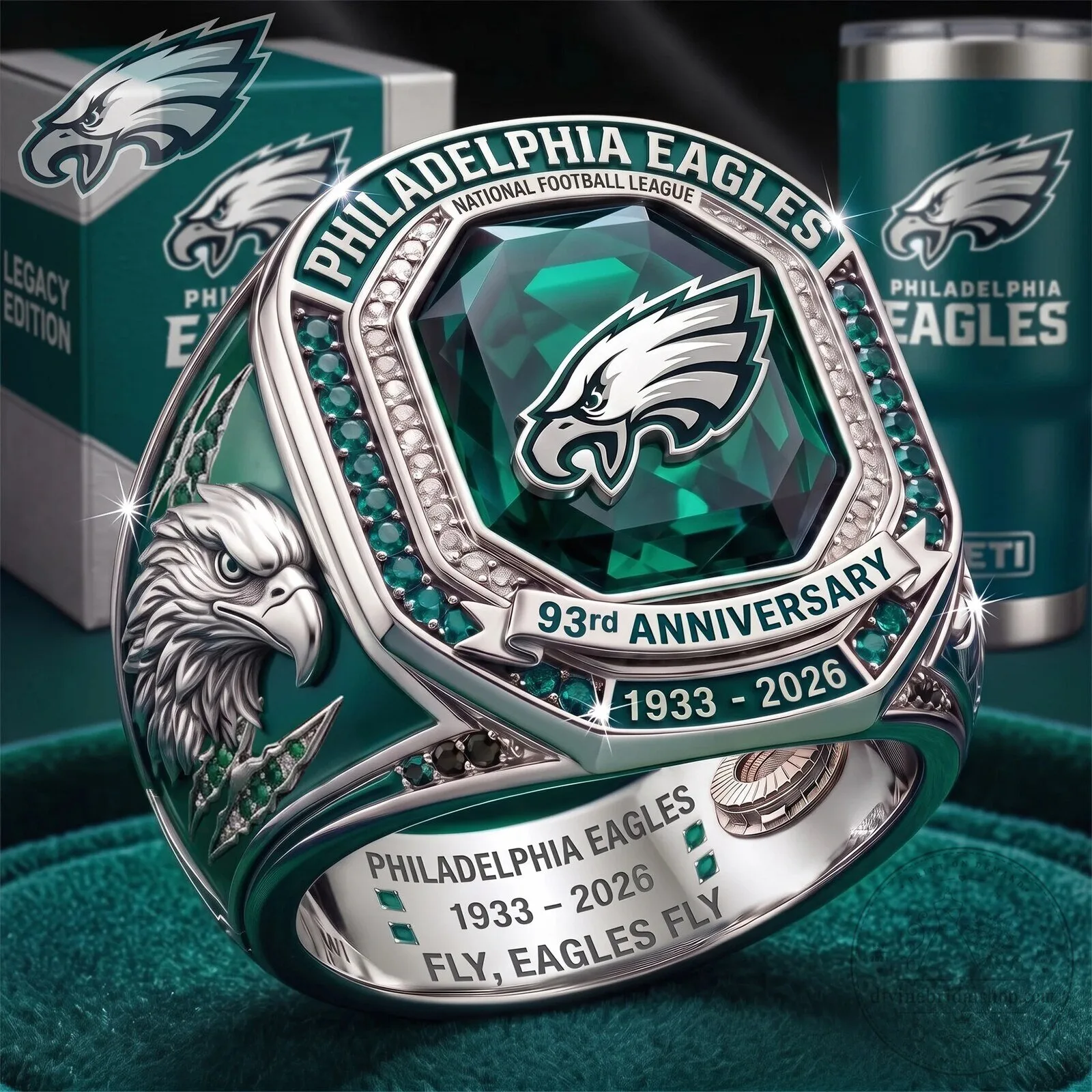 Philadelphia Eagles 93rd Anniversary National Football League Championship Ring