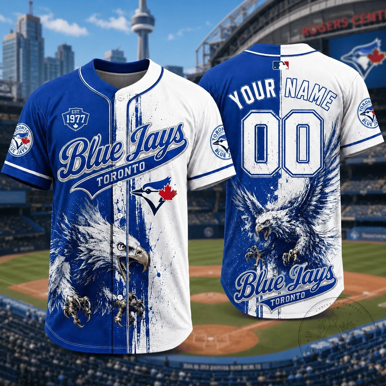 Toronto Blue Jays MLB Baseball Jersey Personalized Eagle Design
