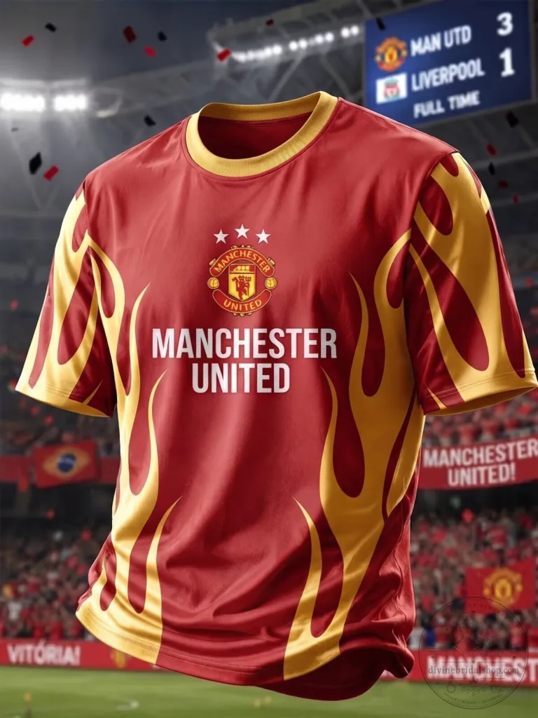 Manchester United Football Club Red Flame Graphic T-Shirt