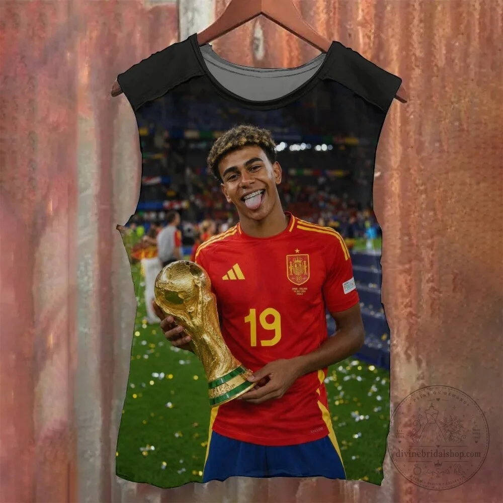 Lamine Yamal Holding World Cup Trophy Spain Soccer Fan Tank Top