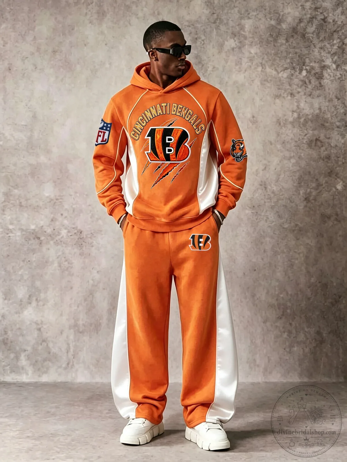 Cincinnati Bengals National Football League Orange and White Hoodie