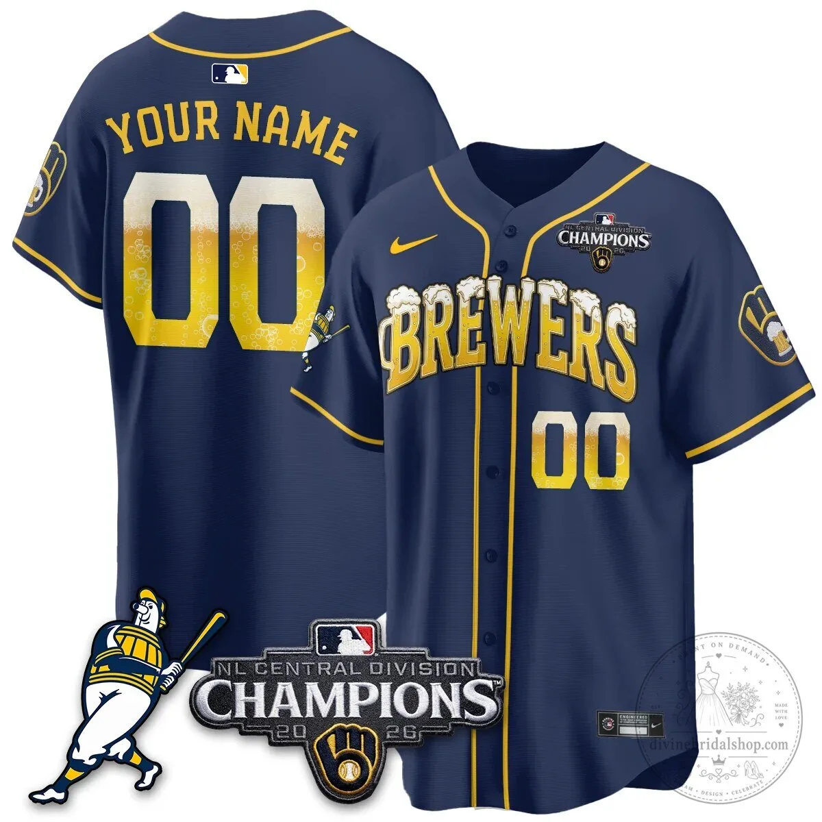 Milwaukee Brewers Baseball Jersey - 2026 Champions of National League Central Division