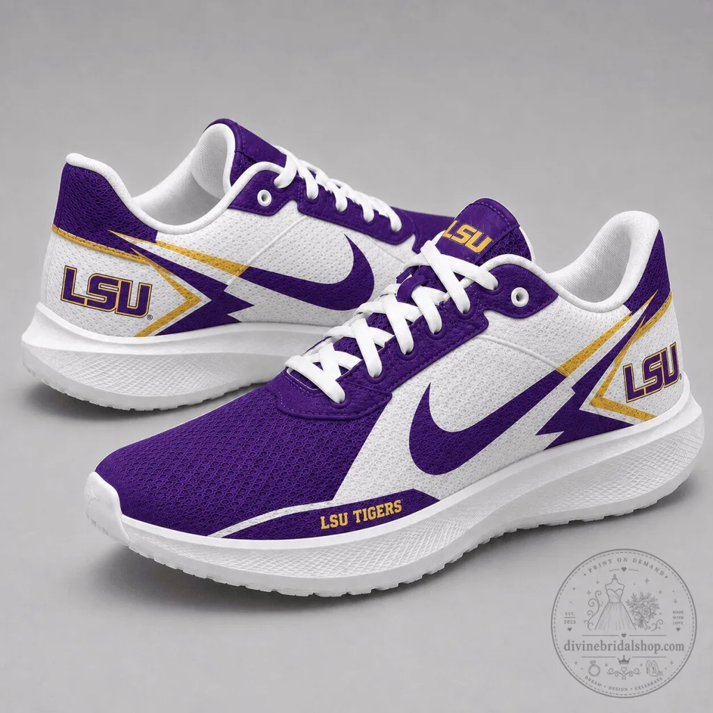 Louisiana State University Tigers Purple and Gold Running Shoes Louisiana State University Tigers Purple and Gold Running Shoes
