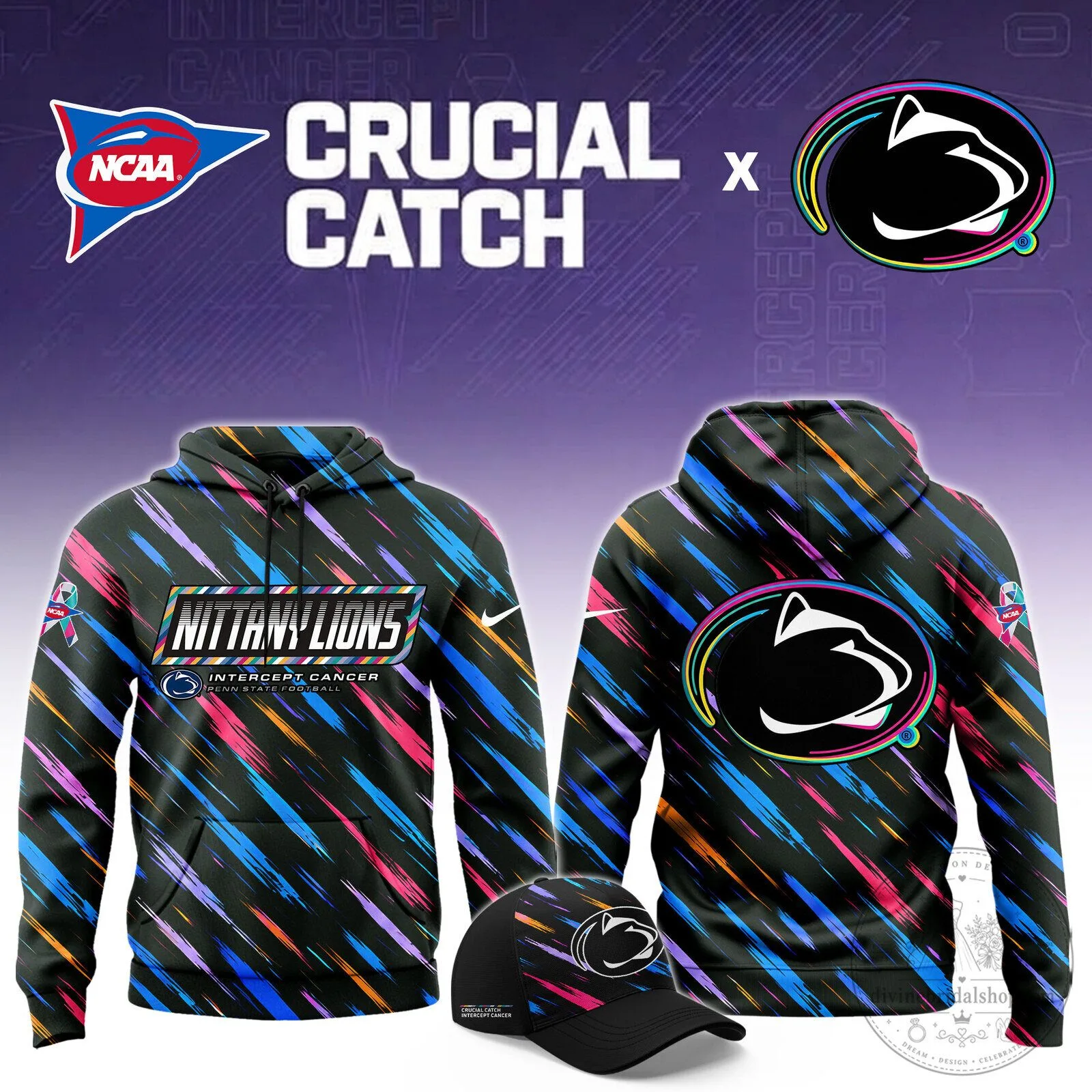 Penn State Nittany Lions Intercept Cancer Crucial Catch Hoodie